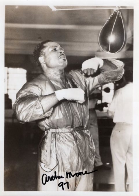 Archie Moore Original Autographed Press Photo - 1954 - Ring Memorabilia