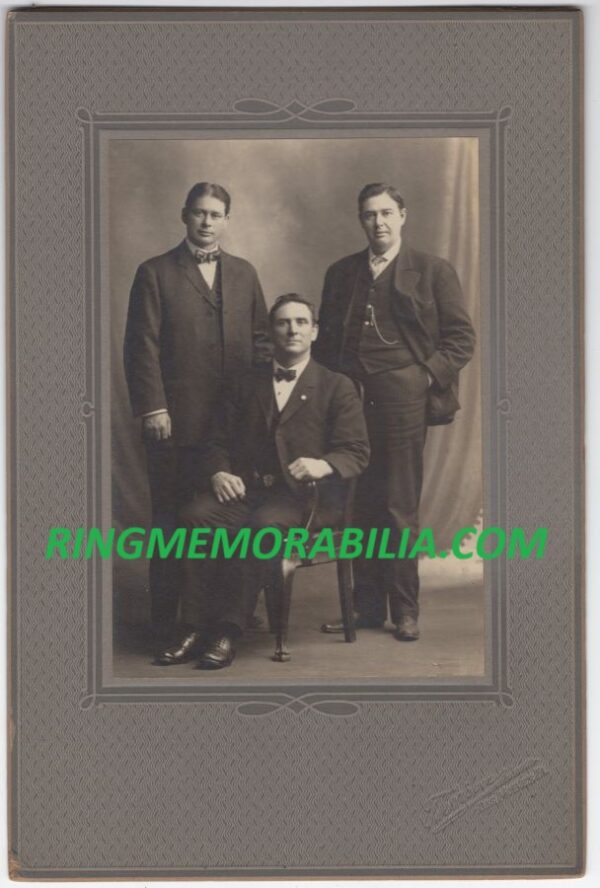 Martin "Farmer" Burns, J.C. Marsh (Frank Gotch) Original Antique Studio Cabinet Card circa 1905