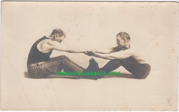 Martin "Farmer" Burns & Emil Klank Original Heyn Studio Photograph "Pulling Sticks" circa 1918 Omaha