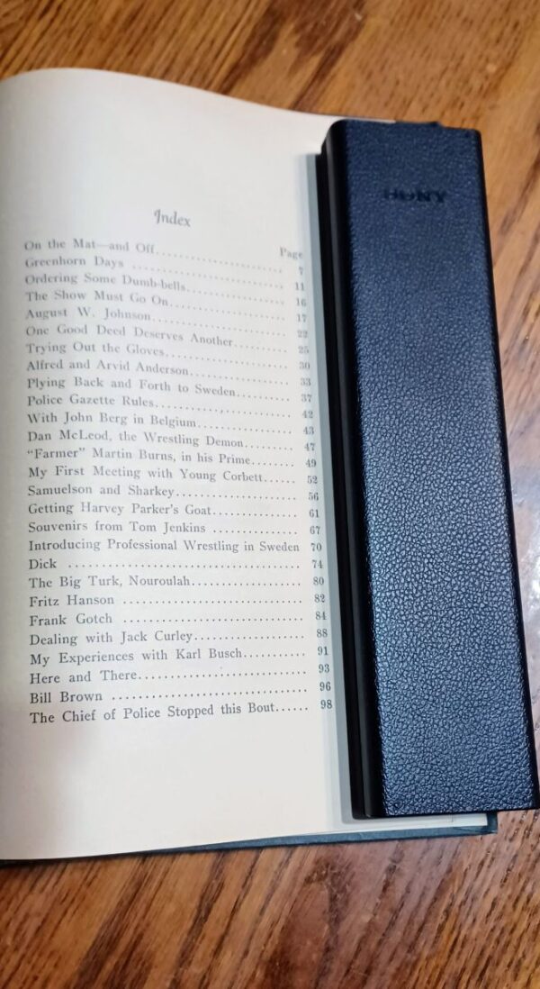 WRESTLING BOOK - ON THE MAT AND OFF by HJALMAR LUNDIN- 1937 SIGNED - HARDCOPY 1st PRINTING - Image 9